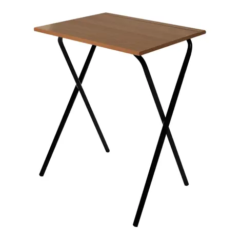 Folding Frame Exam Desk - W525 x D600 x H710mm - Black Legs - Aida Walnut
